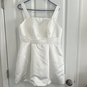 Elegant White Satin Dress